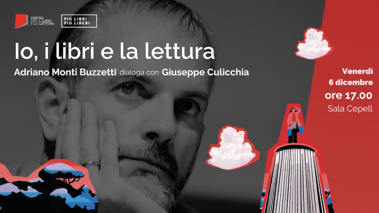 Il Centro per il libro a PLPL24: venerdì 6 dicembre per “Io, i libri e la lettura” Giuseppe Culicchia dialoga con Adriano Monti Buzzetti